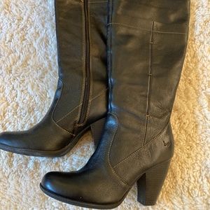 B.O.C. Parsippany Black Leather Boots 3.5" heel